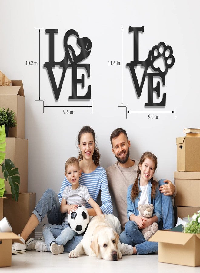 KOYILTD طقم ديكور حائط من قطعتين من KOYILTD بتصميم طبعة مخلب كلب، ديكور منزلي لمحبي الكلاب (أسود) - Image 2
